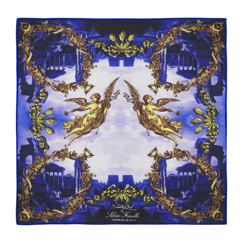 Pochette Il Paradiso Blu Royal Seta