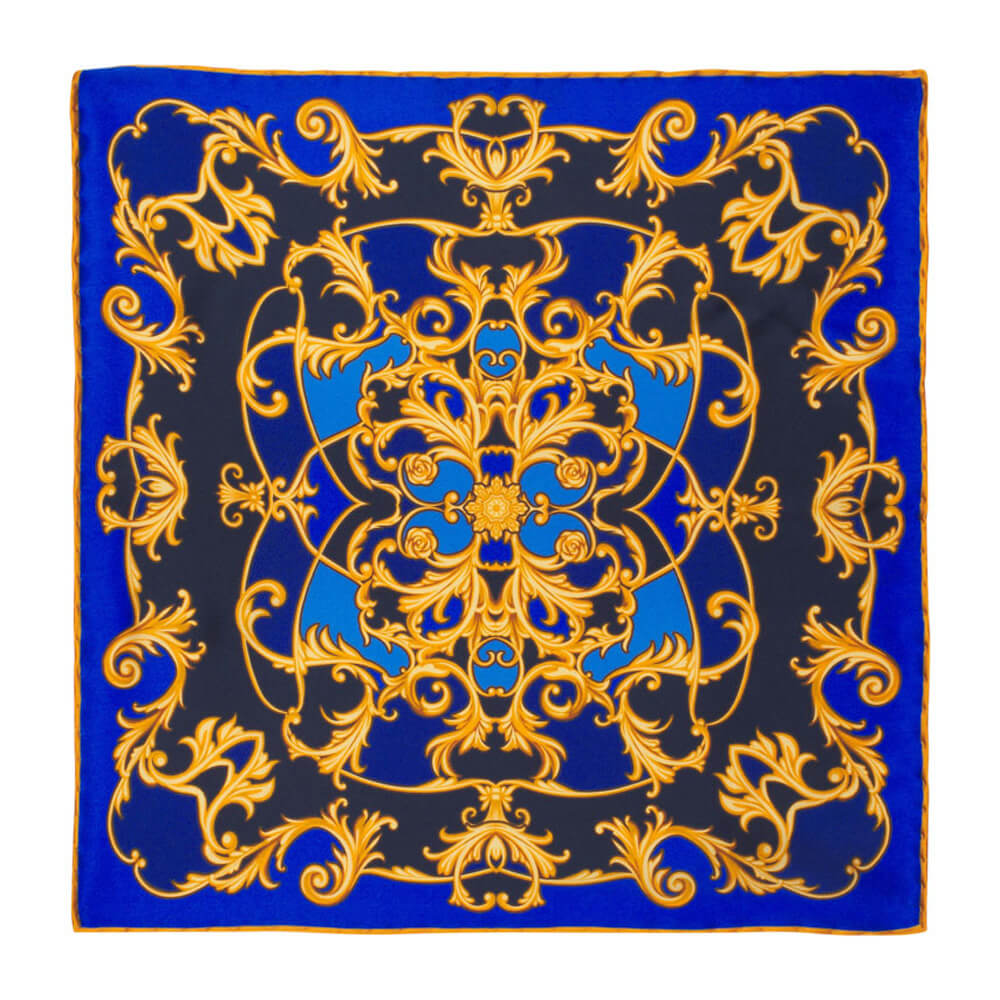 Blue and Yellow Chartres Cathedral Duchesse Silk Tie – Silvio Fiorello