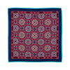 Blue and Red Mandala of Energy Duchesse Silk Pocket Square