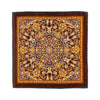 Brown Mandala of Devotion Duchesse Silk Pocket Square