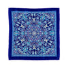 Blue and Light Blue Mandala of Devotion Duchesse Silk Pocket Square