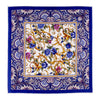 Blue And White Floral Ornamental Silk Pocket Square