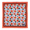 Coral and Light Blue Sicilian Flowers Silk Pocket Square