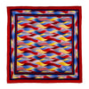Red Yellow and Blue Sicilian Waves Silk Pocket Square