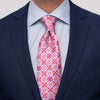 The Corso Umberto Pink Red and White Duchesse Silk Tie