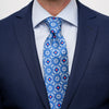 Cravatta Majolica di Taormina Blu Seta Duchesse