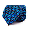 Blue Classic Sicilian Motif Duchesse Silk Tie