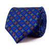 Cravatta Royal Blu Motivo Ornamentale Siciliano Seta Duchesse