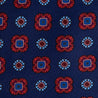 Blue and Red Classic Medallion Duchesse Silk Tie