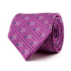 Cravatta Rosa Motivo Geometrico Siciliano Seta Duchesse