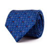 Blue Sicilian Geometric Motif Duchesse Silk Tie