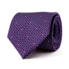 Purple Abstract Geometric Motif Duchesse Silk Tie