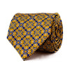 Yellow and Blue Sicilian Majolica Duchesse Silk Tie