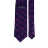 Blue and Purple Ornamental Medallion Duchesse Silk Tie