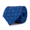 Blue Sicilian Majolica Motif Duchesse Silk Tie
