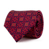 Red and Blue Sicilian Majolica Motif Duchesse Silk Tie