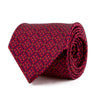 Red Sicilian Geometric Motif Duchesse Silk Tie
