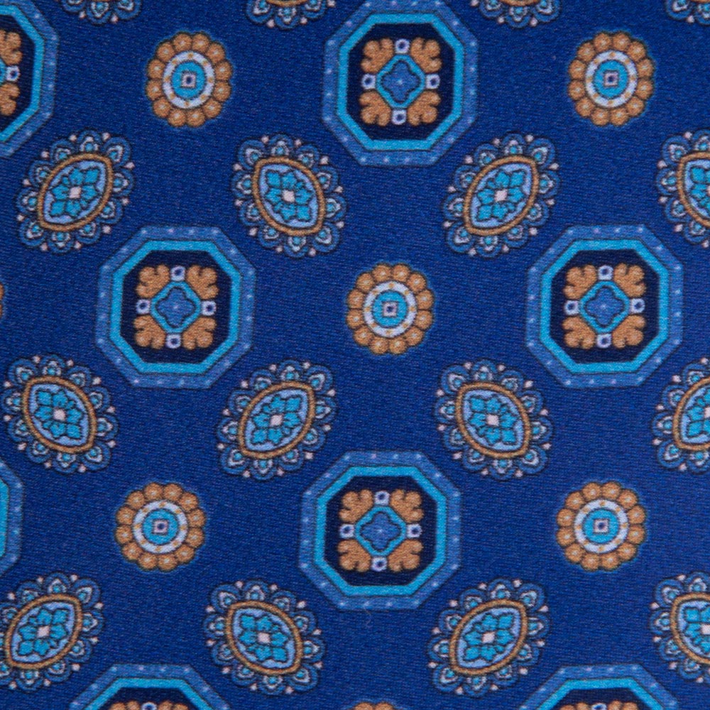 Blue Patchwork Silk Tie – Silvio Fiorello