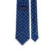 Blue Vintage Medallion Motif Duchesse Silk Tie