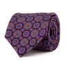 Purple Decorative Medallion Motif Duchesse Silk Tie