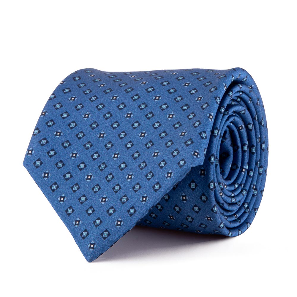 Blue Patchwork Silk Tie – Silvio Fiorello