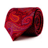 Red Sicilian Paisley Motif Duchesse Silk Tie