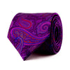 Purple Sicilian Medallion Motif Duchesse Silk Tie