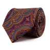 Purple Orange and Teal Vintage Paisley Twill Silk Tie