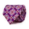Purple Mandala of Peace and Union Duchesse Silk Tie