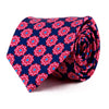 Blue and Red Mandala of Inspiration Duchesse Silk Tie