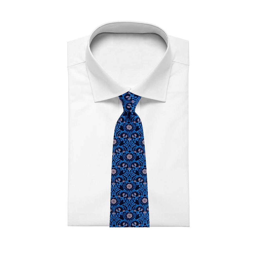 Blue Patchwork Silk Tie – Silvio Fiorello