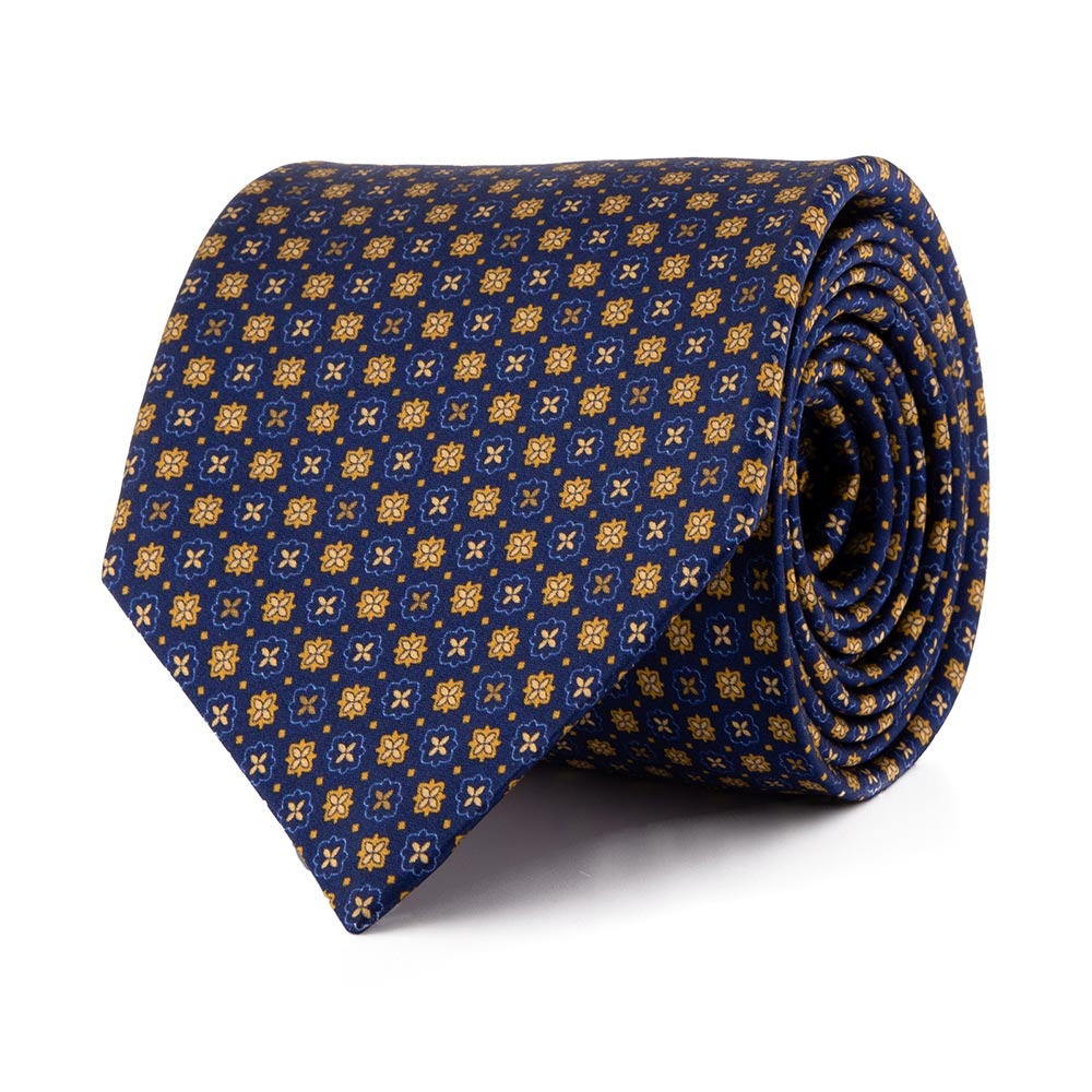 Blue and Yellow Classic Fantasy Silk Tie – Silvio Fiorello