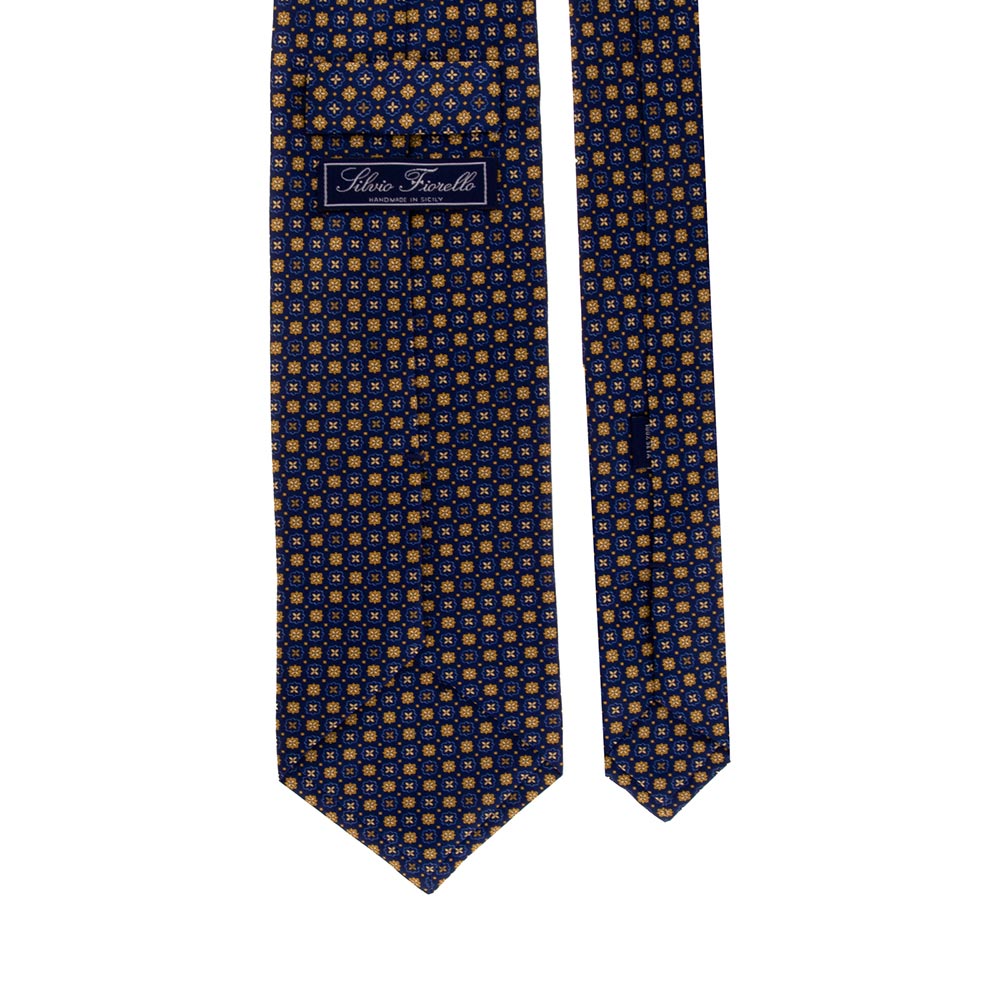 Blue and Yellow Classic Fantasy Silk Tie – Silvio Fiorello