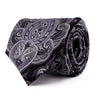 Black and Grey Sicilian Paisley Silk Tie