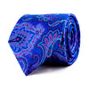 The Spring Paisley Blue and Fuchsia Duchesse Silk Tie