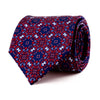 The Ceramic Flowers Red and Blue Duchesse Silk Tie