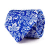 The Spring Flowers Light Blue and White Duchesse Silk Tie