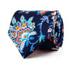 The Decorative Flowers Blue and Red Duchesse Silk Tie