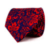 The Spring Flowers Red and Blue Duchesse Silk Tie