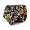 The Spring Flowers Yellow and Blue Duchesse Silk Tie