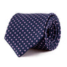 Blue and Pink Micro Floral Motif Twill Silk Tie