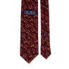 Brown Small Floral Motif Woven Silk Tie
