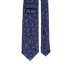 Blue Small Floral Motif Woven Silk Tie