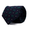 Blue and Green Paisley Seven Fold Cotton Silk Wool Blend Tie