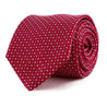 Red Micro Geometric Motif Woven Silk Tie