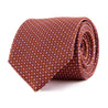 Brown Micro Geometric Motif Woven Silk Tie