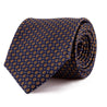 Blue and Yellow Classic Motif Woven Silk Tie