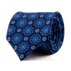 Cravatta Blu Motivo Ornamentale Seta Twill