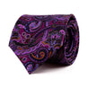 Magenta and Purple Floral Paisley Twill Silk Tie