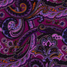 Magenta and Purple Floral Paisley Twill Silk Tie